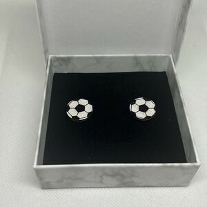 Football Stud Earrings Wooden Sports Ball Earrings For Women Girls Soccer
